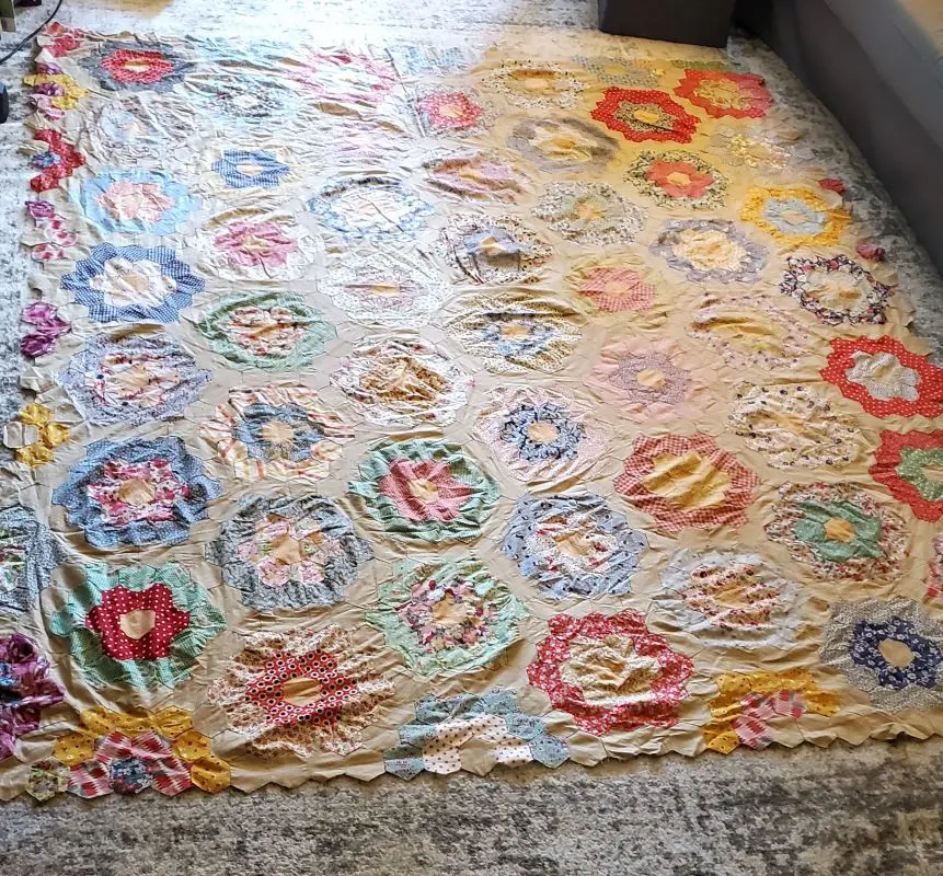 Quilt laid out flat